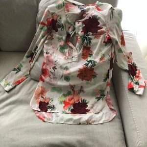 Multi color floral blouse